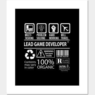 Lead Game Developer T Shirt - MultiTasking Certified Job Gift Item Tee Posters and Art